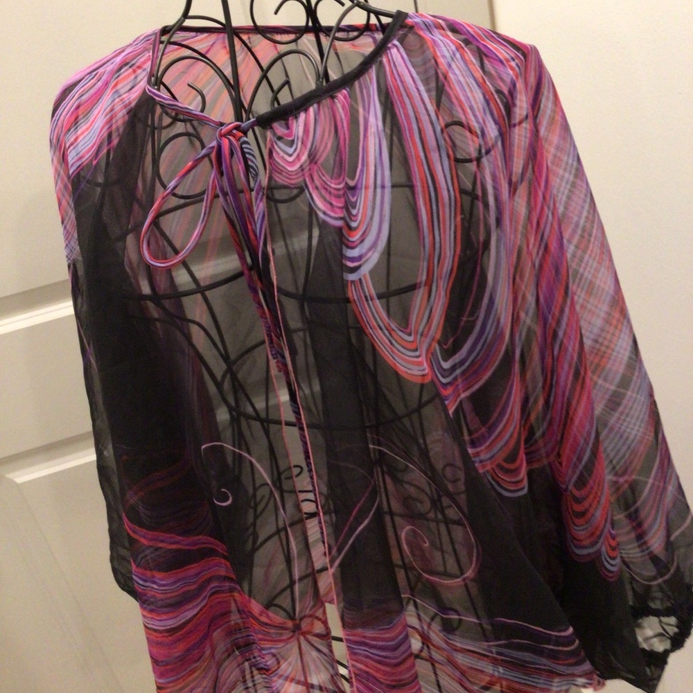 Semi-Sheer Chiffon Tunic Blouse - Picture 2 of 9